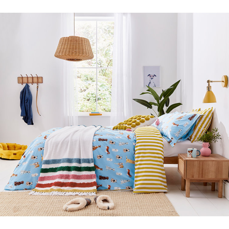 JOULES Paintery Striped Standard Cotton Percale Housewife pillowcase